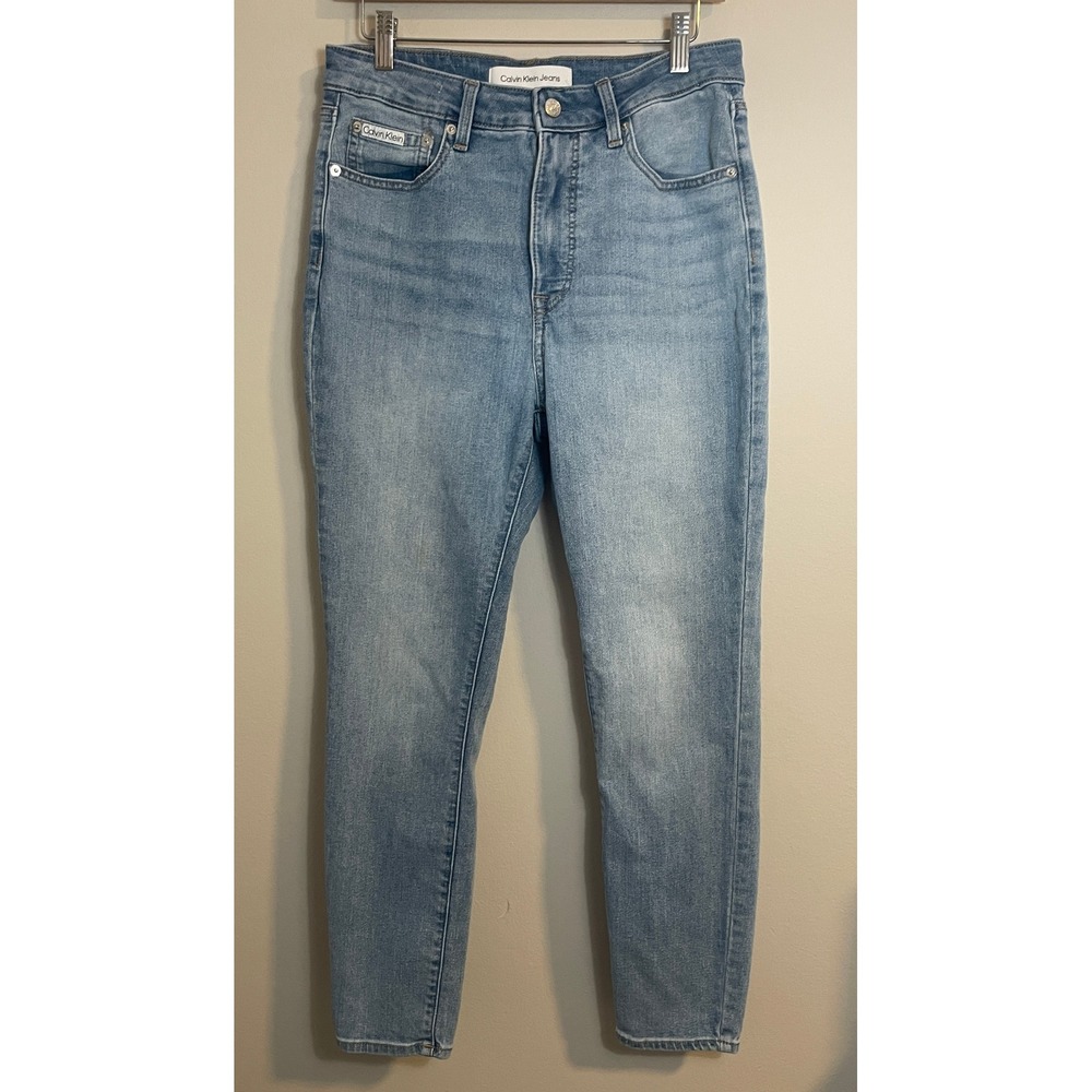 Calvin Klein Jeans Womens 30 High Rise 30x26 Light Wash Blue Denim 90s Retro